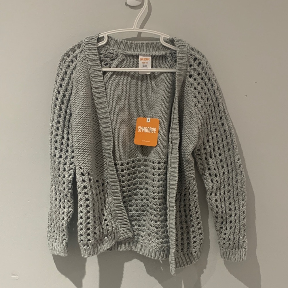 Gymboree Women's Open-Knit Gray Cardigan 5-6